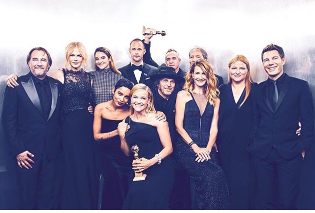 Nathan Ross with the cast and producers of Big Little Lies at the 75th Golden Globe Awards