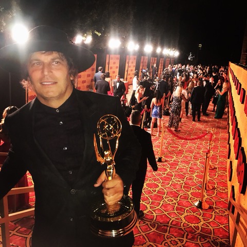 Nathan Ross with his Emmy following Big Little Lies wins at the 69th Primetime Emmy Awards