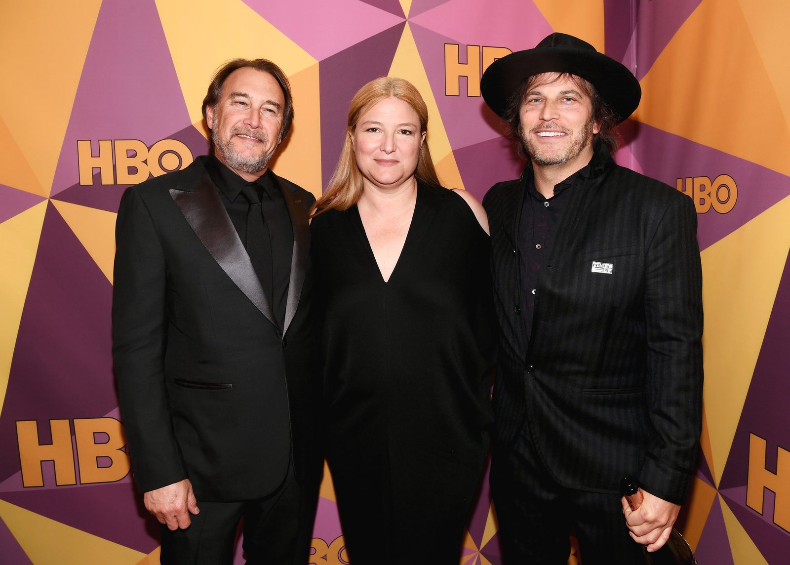 Nathan Ross with Gregg Fienberg and Bruna Papandrea at the 75th Golden Globe Awards (2018).