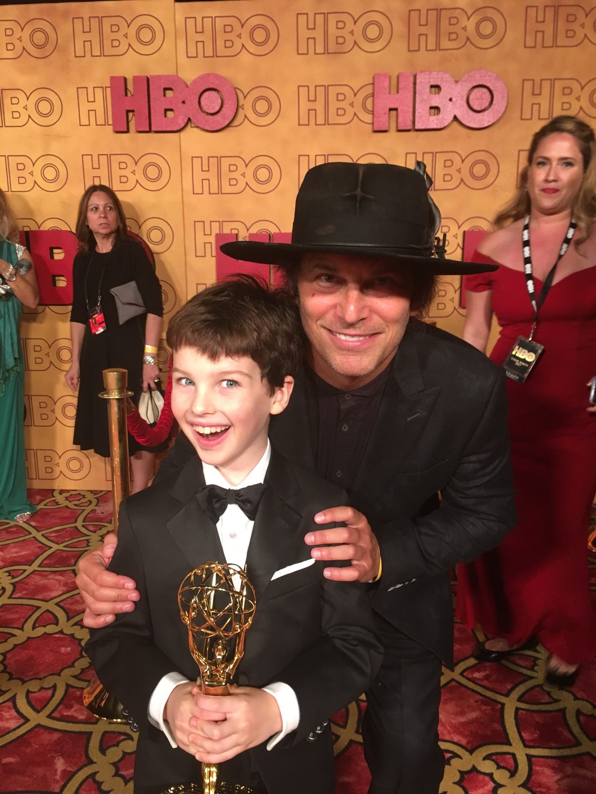 Nathan Ross with Iain Armitage at the 69th Annual Primetime Emmy Awards.