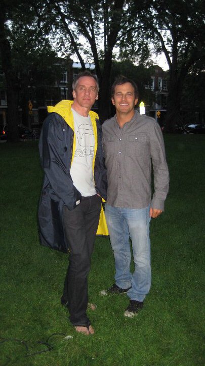 Nathan Ross with Jean-Marc Vallée on the set of Café de Flore.