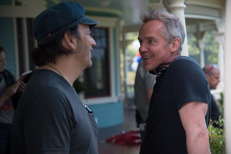 Nathan Ross with Jean-Marc Vallée on the set of Sharp Objects.