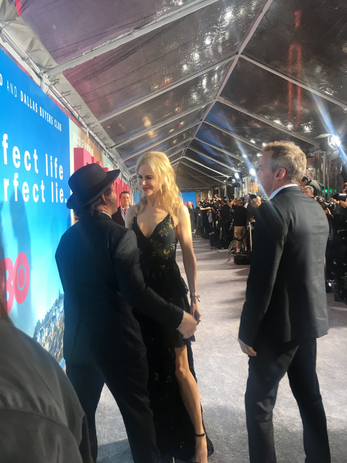 Nathan Ross with Nicole Kidman and Jean-Marc Vallée on the carpet at Big Little Lies premiere.