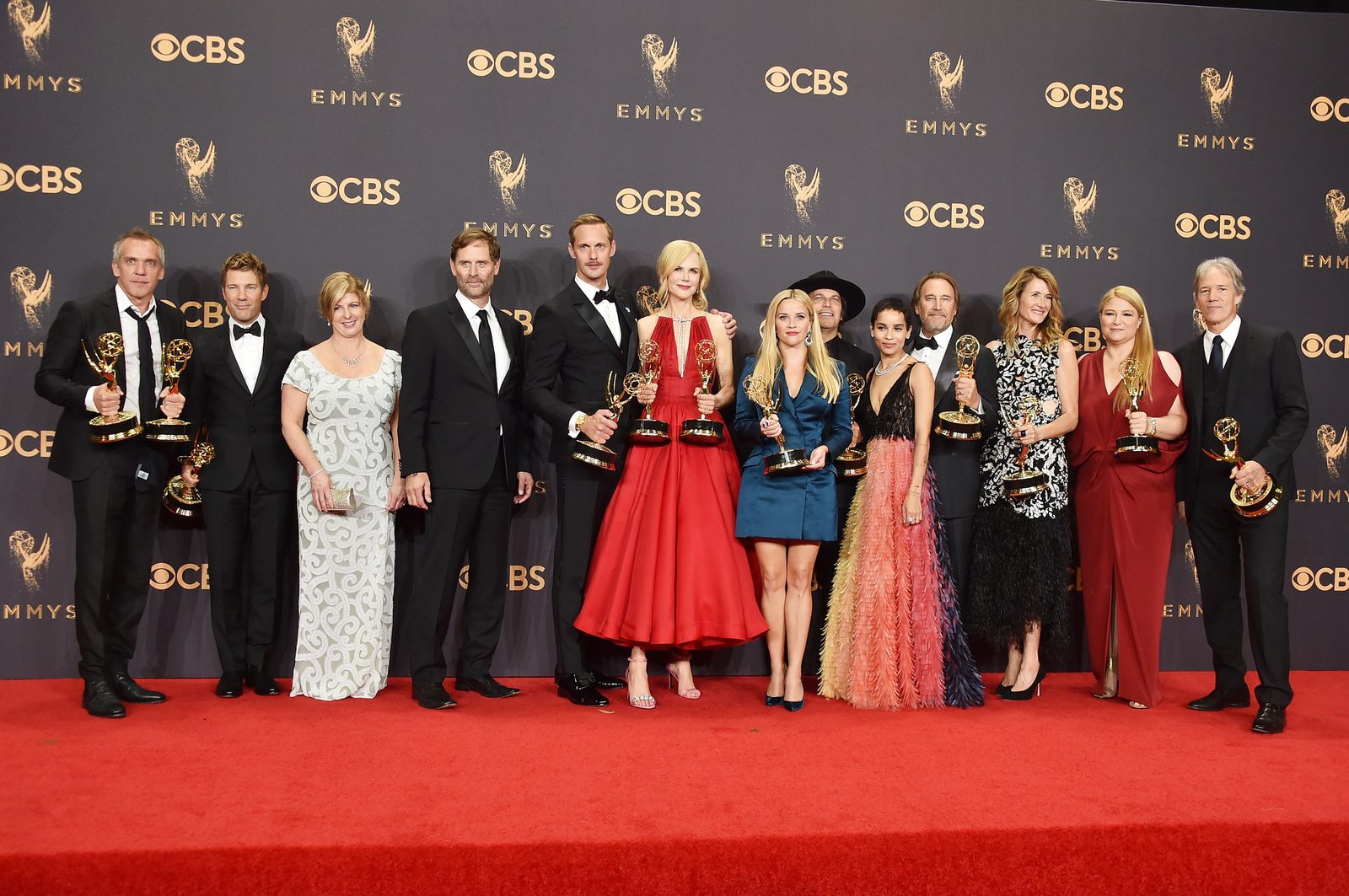 Nathan Ross with the cast and producers of Big Little Lies.