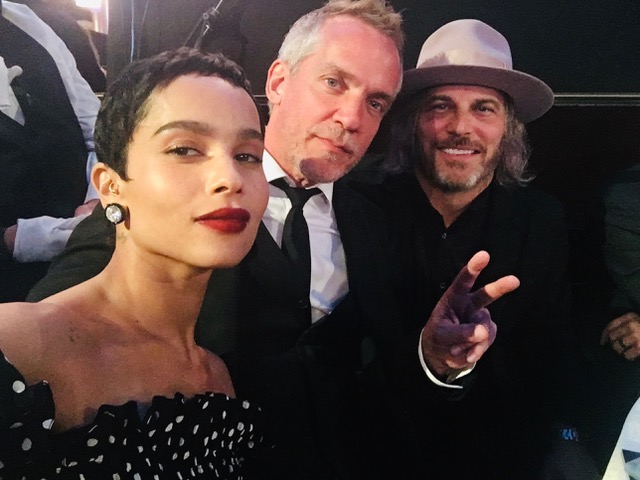 Nathan Ross with Zoe Kravitz and Jean-Marc Vallee at the 2020 Golden Globes